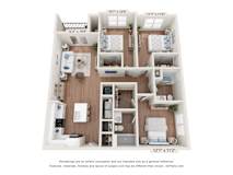 C1 Floor Plan at The One at Spartanburg, Spartanburg, SC, South Carolina