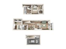 Floor plan B9, The Clearwater, a 2-bed, 2-bath 1,335 SF apartment in St. Petersburg, FL