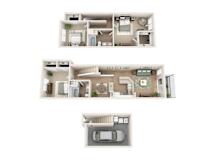Floor plan C2, The St Pete, a 3-bed, 2-bath 1,510 SF apartment in St. Petersburg, FL