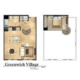 A floor plan of a house named Greenwich Village.