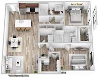 a floor plan of a house with a bedroom and a living room