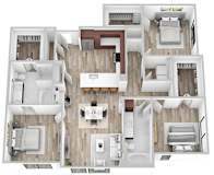 3 bedroom floor plan  the residences at sawmill estates apartments in