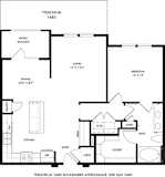 a floor plan of a house with three bedrooms and two baths and a terrace