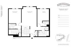 Two bedroom residence floor plan layout at Pier Village Apartments, Long Branch, NJ