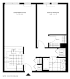 Two bedroom floor plan with walk-in closet at Pier Village Apartments, New Jersey, 7740