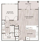 1BR 1BA_723 SF at Fifty02 Westover Hills, San Antonio, Texas