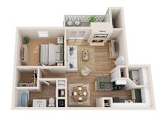 1Bed1Bath_A at Arbors at Natchez Trace Apartments, Ridgeland