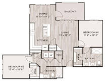 2BR 2BA_1110 SF at Fifty02 Westover Hills, San Antonio, TX