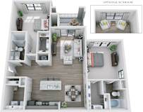 2 bed 2 bath E at Skyland Exchange Apartments, Asheville, North Carolina