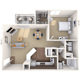 1BR 1BA (700 SF) at Pear Orchard, Ridgeland, MS