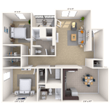 2 bed 2 bath at Crosswinds Apartments, Pearl, MS