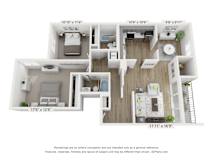 B13 Floor Plan at Copper and Quarry Village, Pikesville, 21209
