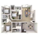3 bed 2 bath at Crosswinds Apartments, Pearl