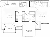 2 BD 2 BA 1180 SF at Spotswood Commons, Williamsburg Virginia