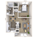 1Bed 1Bath at Lakeshore Landing Apartments, Ridgeland, Mississippi