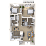 2Bed 1Bath_A at Lakeshore Landing Apartments, Mississippi