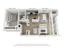 A4 Floor Plan at Copper and Quarry Village, Pikesville, 21209