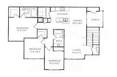 3 BD 2 BA 1520 SF at Spotswood Commons, Virginia, 23188