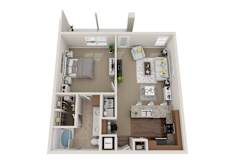 1 bed 1 bath at Reflections of Island Park Apartments, Shreveport, Louisiana