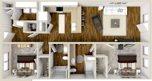 2Bed 2Bath_A at The Heights Apartments, Montgomery, Alabama