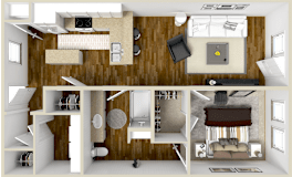 1Bed 1Bath_A at The Heights Apartments, Alabama, 36104