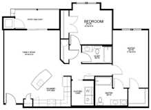 The Elizabeth Floor Plan at River House Apartments, Norfolk, 23504