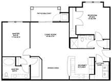 2 bed 2 bath A Floor Plan at River House Apartments, Norfolk, VA