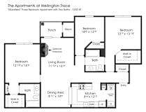 3BR 2BA_1250sf at The Apartments at Wellington Trace, Frederick, 21703