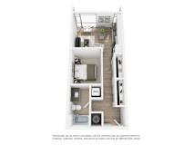 a floor plan of a 1 bedroom apartment