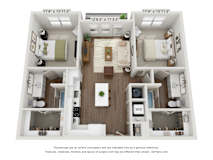 B1 floor plan at Kessler, Fort Worth, TX, 76137