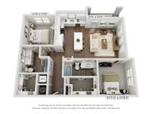 B2 floor plan at Kessler, Fort Worth, TX