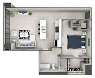 A1 Floor Plan at 220 Meridian, Indianapolis, IN 46204