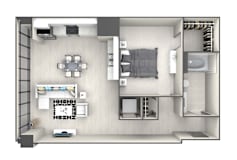 A2 Floor Plan at 220 Meridian, Indianapolis, IN 46204