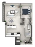 A6 Floor Plan at 220 Meridian, Indianapolis, IN 46204