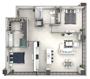 B1 Floor Plan at 220 Meridian, Indianapolis, IN 46204