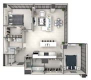 B5 Floor Plan at 220 Meridian, Indianapolis, IN 46204
