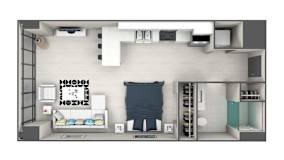 S1B Floor Plan at 220 Meridian, Indianapolis, IN 46204