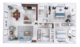 a floor plan of a house with a bedroom and a bathroom