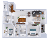 a floor plan of a house with a bedroom and a bathroom