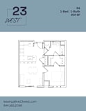 B1 Floor Plan at 23 West Apartments, Pennsylvania