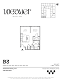 1Bed Floor Plan B3 at The Weaver, Pennsylvania