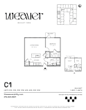 1Bed Floor Plan C1 at The Weaver, Philadelphia, Pennsylvania