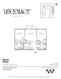 2Bed Floor Plan D2 at The Weaver, Philadelphia, PA