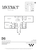2Bed Floor Plan D6 at The Weaver, Philadelphia, Pennsylvania