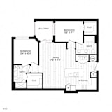 Vero McKinney Apartments in McKinney, TX Two Bedroom Floor Plan
