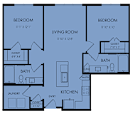 B2 floor plan at Bridge at Windsor Park Apartments, Austin, TX 78723