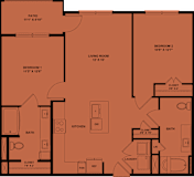 2 bed 2 bath B at Bridge at Saffron Apartments, Austin, TX