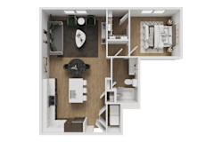 1 bed 1 bath J at ThreeTwenty at the Vybe Apartments, Kyle, TX