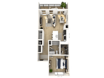 A1-2 Floor Plan at Upper Vue Flats, Dublin, OH, Ohio, 43016