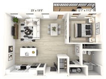 1 bed 1 bath A at Luxe 360 on Centerpointe Apartments, Midlothian, 23114